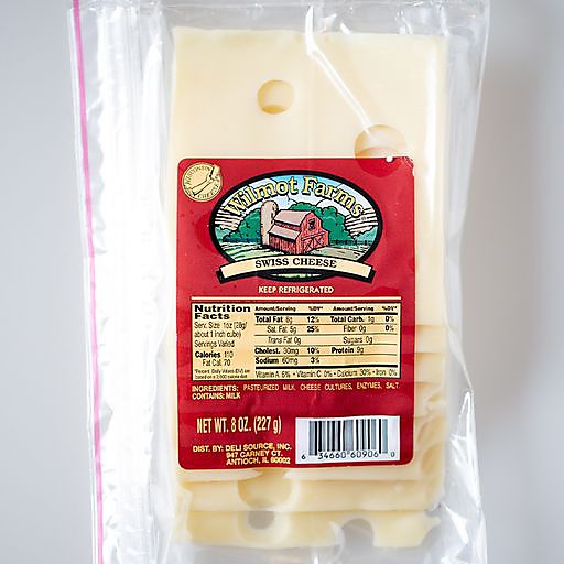 Wilmot Sliced Swiss Cheese 8 oz Dairy OnTheFly